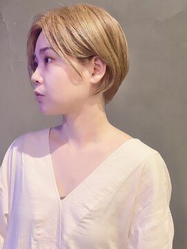 ブランロール 中目黒店(Blanl'or) イメチェンピンクベージュアンブレラカラー前髪クールショート