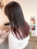 ピンクグラデーションカラーブリーチダブルカラー