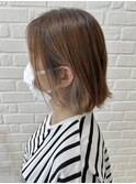 江東区大島イヤリングカラーミルクティーベージュ外ハネボブ