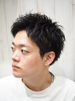 ヨシザワインク プレミアム 横浜 桜木町店(YOSHIZAWA Inc. PREMIUM)&nbsp;メンズ黒髪アップバングスパイキーショート/理容室/バーバー