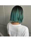 ハイトーン、ミントグリーン、タッセルボブ