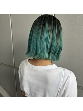 ファースト 泉中央店(first) ハイトーン、ミントグリーン、タッセルボブ