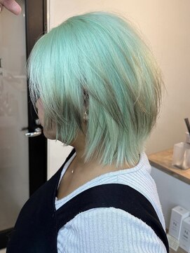 イエナ 渋谷(IENA) ミントグリーン ダブルカラー ハイトーン ケアブリーチ