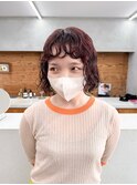 ボブパーマ　パーマボブ　前髪パーマ　前髪　パーマ　暖色