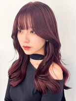 ノラ ウメダ(NORA UMEDA)&nbsp;韓国レイヤーカットボルドーカラーオルチャンヘアヨシンモリ