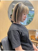 アンブレラカラー抜きっぱなしボブデザインカラー韓国レイヤー