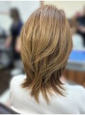 絶壁解消/ひし形/大人可愛い/斜めバング/40代/ミセスヘア54B