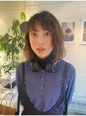 ミディアムボブ　パーマスタイル