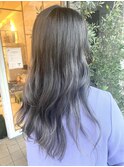 ブリーチしないダブルカラー　透明感アッシュグレージュ