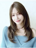 透明感カラーレイヤーカット前髪カット小顔カット顔周りカット