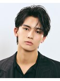 フェザーパーマ メンズパーマ センターパート 耳掛けスタイル