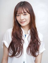 セプト 天神大名(SEPT.)&nbsp;グラデーションカラー オレンジベージュ 前髪あり ロング