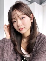 アルバム 新宿(ALBUM SHINJUKU)&nbsp;グレージュロング暗めカラー韓国ヘア顔周りレイヤー_F41129