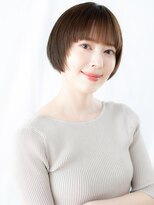 ドクターズサロン LAB 小山店&nbsp;ぱっつん前髪マロンベージュ丸みショートf小山20代30代40代