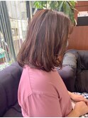 ピンクベージュ★ワンカールボブ/ロブヘアー/肩ライン