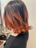 ルチア ヘア ステラ 京都店(Lucia hair stella) オレンジカラー３Dカラーバレイヤージュ