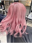 ケアブリーチで作る桜河こはく風 ピンクアッシュ S0207