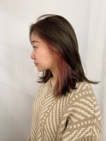 リノショアーズ ショウナン 辻堂店(RinoShores SHONAN) イメチェン前髪外ハネ大人可愛いインナーピンク×ベージュカラー