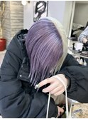 ツートンカラーラベンダーブロンドデザインカラーハイトーン髪色