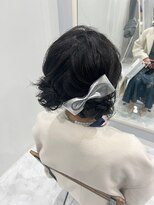 プティクローシェ バイ クオーレ(petite cloche by CUORE)&nbsp;ツインお団子結婚式ヘアお呼ばれヘア