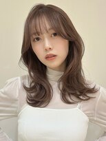 韓国レイヤーくびれヘア顔まわりカットミディアムレイヤー