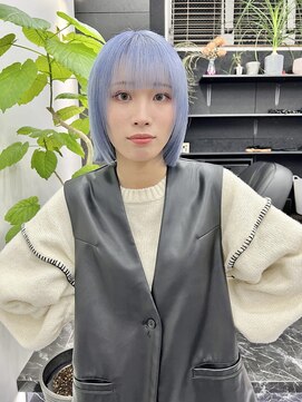 チュダック(ChuDuck) 韓国風《ペールブルー》ハイトーン/ケアブリーチ/ダブルカラー