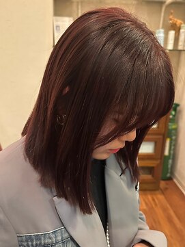 シェール(cher) 切りっぱなしミディアムストレート【cher西宮北口：MAYA】