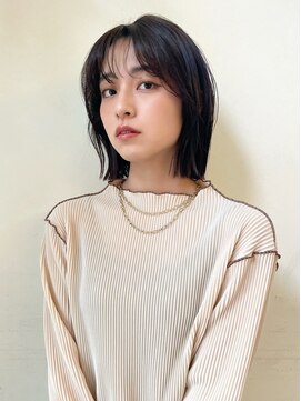 カナン 銀座(CANAAN) 【韓国スタイル】切りっぱなしタッセルボブ×ネビージュ