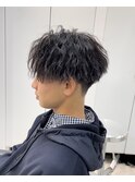 ツイストスパイラル刈り上げセンターパート