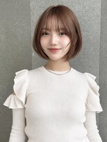 シー バイ ロンド 新宿(Sea by Lond)&nbsp;ワンホンレイヤ ー×ダークブルー[デジタルパーマ/ボブ/韓国]