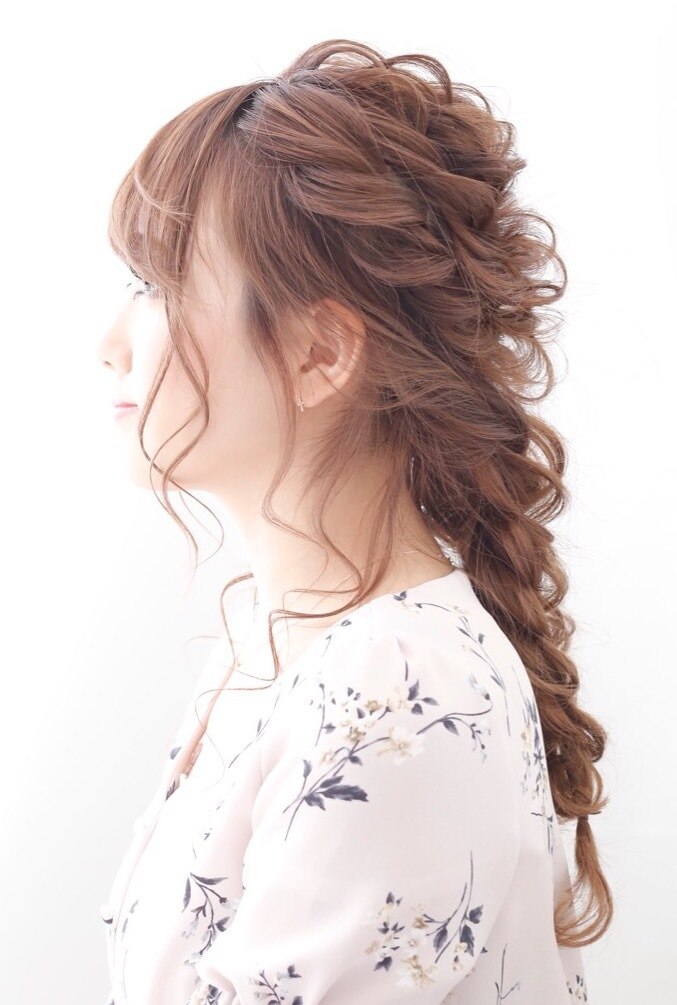 大人可愛いゆるかわヘア♪編みおろしヘアアレンジ☆：L004786637