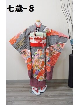 きものサロン すずめ屋 レンタル番号 七歳-8(黒御所車)七五三レンタル ネット予約対象外