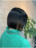 【ぱつっとミニボブ×インナーオレンジ】札幌美容室
