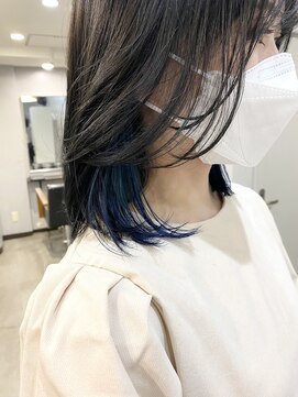 ベア(Bear) インナーカラーブルーブラックケアブリーチダブルカラー