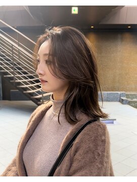 シティ(CITY) レイヤーカット カーテンバング ベージュ 表参道