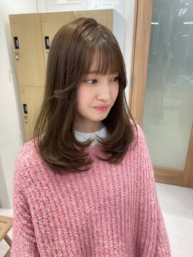 ハニー 町田(HONEY) レイヤーカット 韓国レイヤー オリーブベージュ シアーカラー