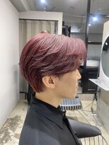 チェリーピンク　毛流れハンサムショート