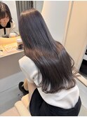 20代30代ラベンダーグレージュ艶巻きロング