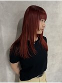 アプリコットオレンジ/くびれヘア/ウェーブショート［新潟］