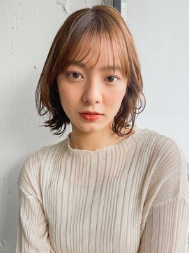 アグノス 青山(Agnos) モテ髪くびれヘア結べるボブ斜めバング薄めバング艶ブラウン