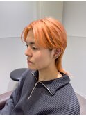オレンジベージュ×マッシュ