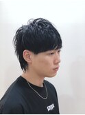 メンズカット/爽やかに動くフェザーパーマ/センターパート/池袋