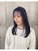 ハッシュカットグレージュデザインカラーツートンカラー