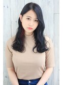 ネイビーダークアッシュ♪サイドビビットピンク