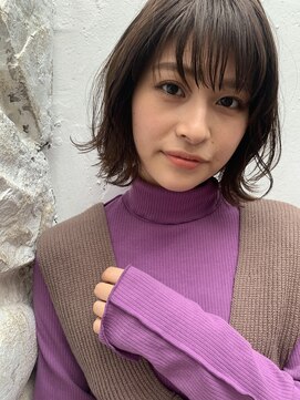 シー バイ ロンド 新宿(Sea by Lond) 大人かわいいマロンベージュシースルーボブ