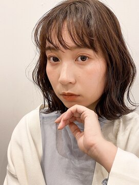 アンヘアー 元町三宮(UNHAIR) くびれボブ×シアーグレージュ/ゆるふわ巻き/ミルクチョコレート