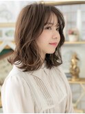 韓国風イヤリングカラー小顔エアリーミディTb4上尾20代30代40代