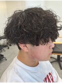 波巻きパーマメンズパーマメンズヘアツーブロックツイストパーマ