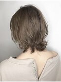 ネオウルフ×ミルクティーベージュボブウルフ　ウルフカット
