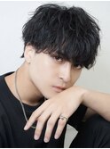 黒髪スパイラルパーママッシュ
